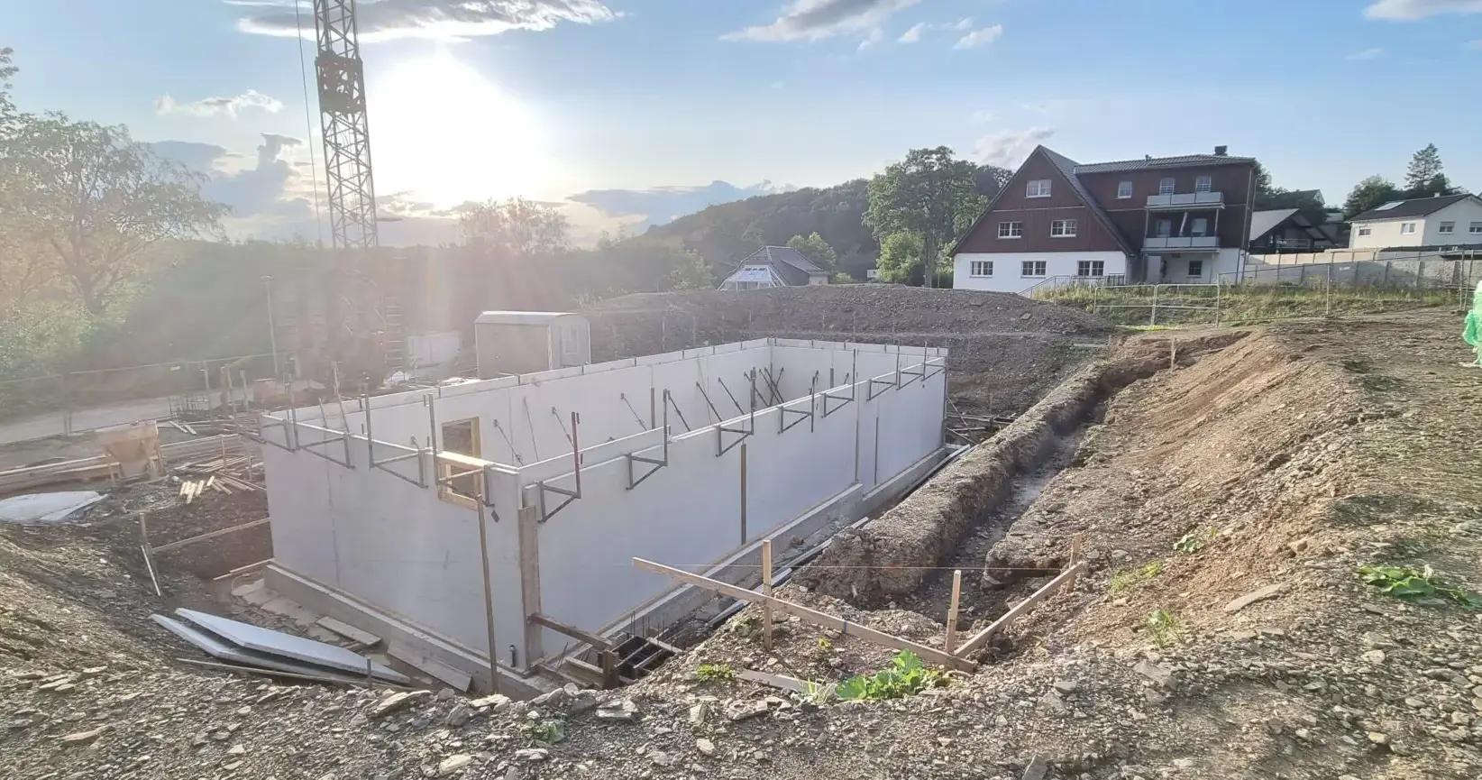 Neubau Einfamilienhaus – Keller im Rohbau (26.08.2023)