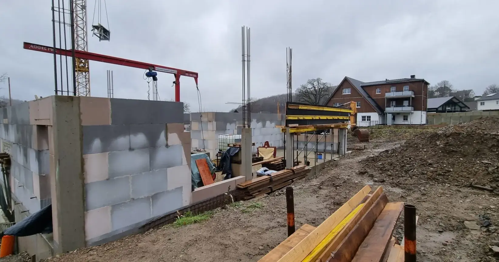 Neubau Einfamilienhaus – Erdgeschoss im Bau (11.12.2023)