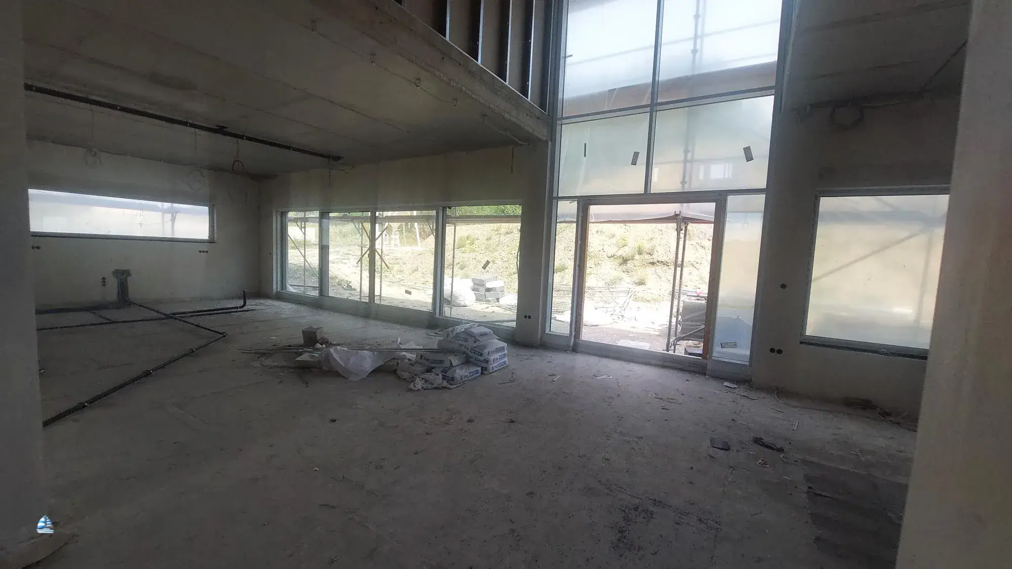 Neubau Einfamilienhaus – Wohnbereich im Ausbau (12.08.2024)