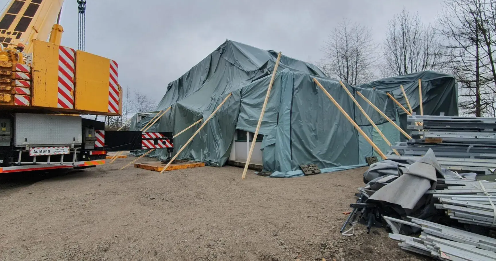 Feuerwehr Lüdenscheid in Modulbauweise – Lieferung der Module (21.12.2022)