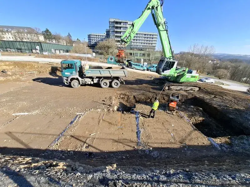 Neubau NEF-Rettungswache – Aushub der Fundamente