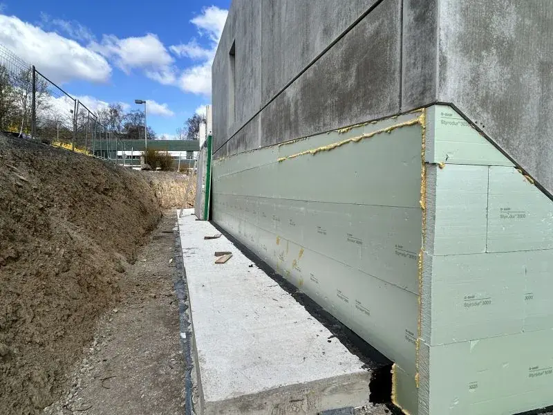 Neubau NEF-Rettungswache – Perimeterdämmung der Fundamente